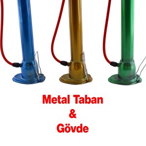 Klasik Bisiklet Pompası El Tipi Ayak Tutamaklı Standart Plastik Başlıklı Ve Uçlu Metal Taban Borulu