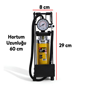 Tek Kalın Pistonlu Ayak Tipi Pompa Tekli Teker Araç Bisiklet Top Bot Lastik Şambrel Şişirme Pompası
