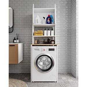 2 Kapaklı Tamamen Mdf Çamaşır Makinası Dolabı-Banyo Dolabı