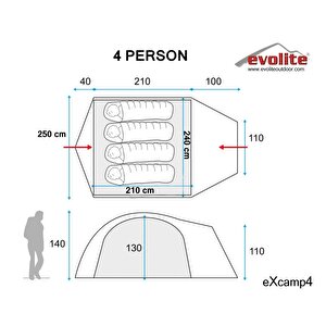 Evolite Excamp 4 Pro Çadır - 4 Mevsim