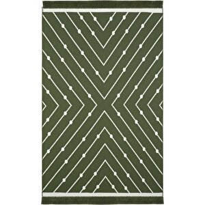 Lovely Yeşil Kilim Halı Çift Taraflı Makinede Yıkanabilir Banyo Mutfak Balkon Kilimi 80x150 cm