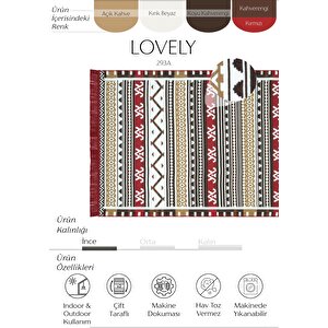 Lovely Renkli Kilim Halı Çift Taraflı Makinede Yıkanabilir Etnik Banyo Balkon Mutfak Kilimi 160x230 cm