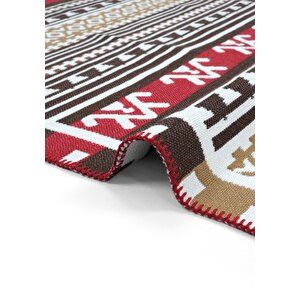 Cool Halı Lovely Renkli Kilim Halı Çift Taraflı Makinede Yıkanabilir Etnik Banyo Balkon Mutfak Kilimi
