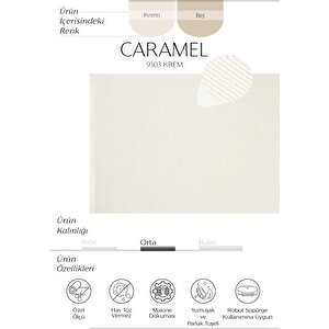 Caramel 9503 Krem Halı Yolluk Oturma Odası Halısı Kesme Koridor Halısı Yatak Odası Halı 160x250 cm