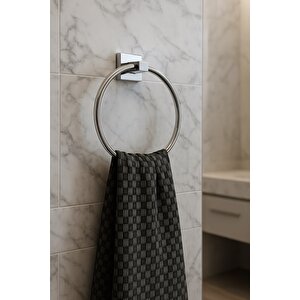 Yapışkanlı Krom 4’lü Banyo & Mutfak Havluluk Seti – Wc Kağıtlık, Rulo, Çember & Uzun Havlu Askısı