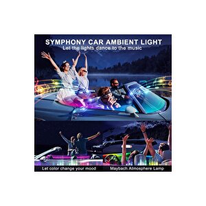 Araç Içi Ambiyans Aydınlatma Sistemi 18 In 1 Rgb Led Bluetooth Destekli - Müzik Ve Ses Duyarlı