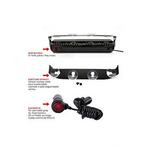 S6 Lamba Cam Içi Vantuzlu 6 Led Kırmızı Mavi Çakmaklık Girişli 12 Mod Lamba