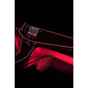10 Adet Araç Içi Kırmızı Neon Ledi Ip Led Torpido Ledi 2 Metre Neon Led