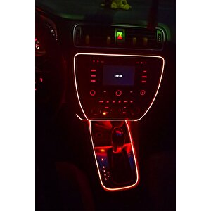 10 Adet Araç Içi Kırmızı Neon Ledi Ip Led Torpido Ledi 2 Metre Neon Led