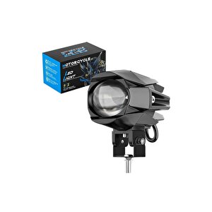 2 Adet Motosiklet Led Lazer Sis Farı  Delici Modifiye Beyaz Sarı Çift Renk 12-80 Volt