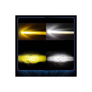 2 Adet Motosiklet Led Lazer Sis Farı  Delici Modifiye Beyaz Sarı Çift Renk 12-80 Volt