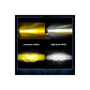 2 Adet motosiklet 4 Led Lazer Sis Farı  Delici Beyaz Sarı Çift Renk Metal Baykuş Led Işık
