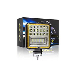 126w 12-24 Volt Kare Sis Farı Drl Sarı Oto Çalışma Lambası Atv Kamyon Tır Traktör Offroad