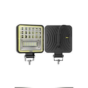 126w 12-24 Volt Kare Sis Farı Drl Sarı Oto Çalışma Lambası Atv Kamyon Tır Traktör Offroad