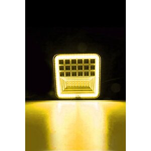 126w 12-24 Volt Kare Sis Farı Drl Sarı Oto Çalışma Lambası Atv Kamyon Tır Traktör Offroad