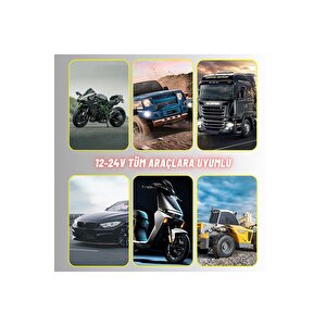 Led Drl Motosiklet Sis Farı Çakarlı Off Road 4 Mod Delici Yüksek Performans metal far seti Uyumlu