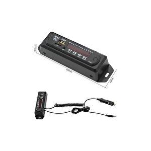 Aux Usb Çevirici Bluetooth Araç Kiti Mikrofonlu Kumandalı 12 V