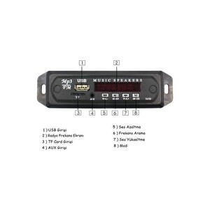 Aux Usb Çevirici Bluetooth Araç Kiti Mikrofonlu Kumandalı 12 V
