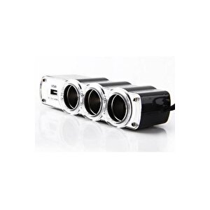 10 Adet 3 Port 1 Usb Oto Araç Çakmaklık Çoğaltıcı Soket Çoklayıcı 12v