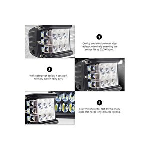 1 Adet Kaput Üstü Offroad Projektör Sis Çalışma Lambası 12 Ledli 36 Watt
