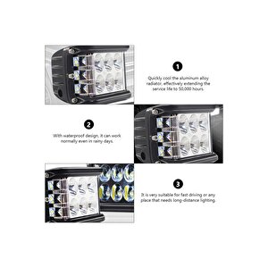 2 Adet Kaput Üstü Offroad Projektör Sis Çalışma Lambası 12 Ledli 36 Watt