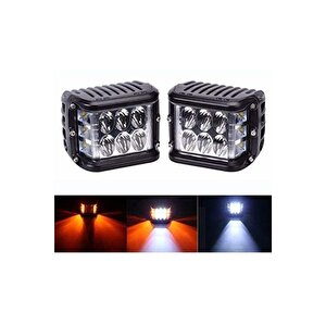 2 Adet Kaput Üstü Offroad Projektör Sis Çalışma Lambası 12 Ledli 36 Watt