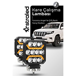 Oto Çalışma Lambası 4 Inç 12-24v Drl Sarı 2 Mod Flash Traktör Tır Kamyon Tekne Projektör Sis Farı