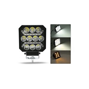 Oto Çalışma Lambası 4 Inç 12-24v Drl Sarı 2 Mod Flash Traktör Tır Kamyon Tekne Projektör Sis Farı