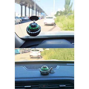 4 Adet Araba Içi Torpido Üstü Vantuzlu Elektrikli Yeşil Işıklı Pusula Göstergesi