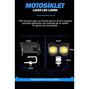 Çift Renk Sarı Beyaz 60 Watt Motosiklet Atv Off Road Led Lamba