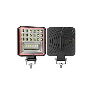 Off Road 12-24 Volt Kare Sis Farı Drl Kirmizi 4 Inç 126 W Oto Çalışma Lambası