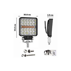 Off Road Çakarlı Drl Gündüz Led Kare Çalışma Lambası Traktör Tekne Tır Kamyon Atv Spot Sis Farı