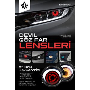 Otomobil Motosiklet Far Lensi Animasyonlu Göz Hareketli Wifi 3 Inch Ambiyans Aydınlatma 2 Adet