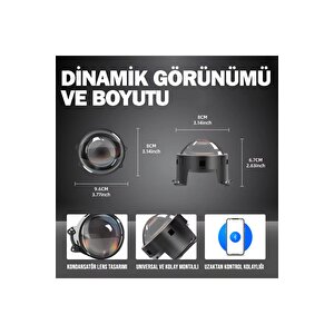 Otomobil Motosiklet Far Lensi Animasyonlu Göz Hareketli Wifi 3 Inch Ambiyans Aydınlatma 2 Adet