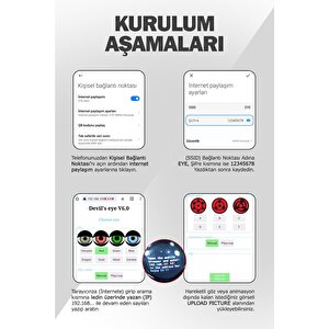 Otomobil Motosiklet Far Lensi Animasyonlu Göz Hareketli Wifi 3 Inch Ambiyans Aydınlatma 2 Adet