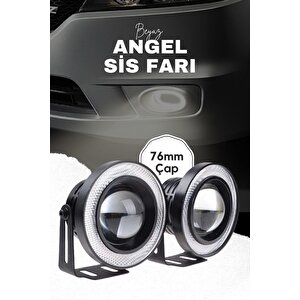 76 Mm Uyumlu Angel Beyaz Led Lamba Mercek Gündüz Sis Farı