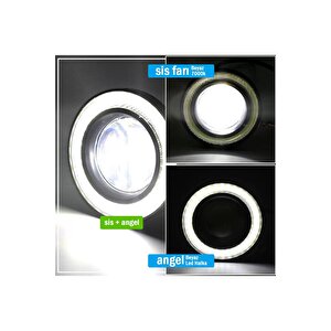 76 Mm Uyumlu Angel Beyaz Led Lamba Mercek Gündüz Sis Farı