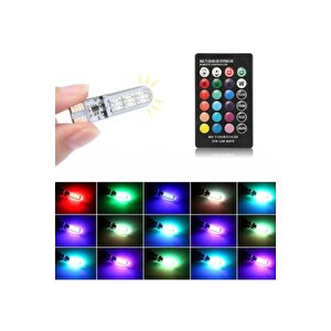 10 Adet  Park Ampulü Rgb T10 Park Ampulü Renk Değiştiren Kumandalı