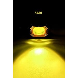 Motosiklet Modlu Lazer Led Sis Farı 2 Adet Çift Renk Beyaz Sarı Ultra Güçlü Sis Farı