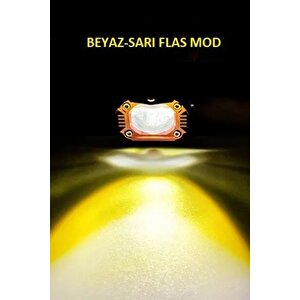 Motosiklet Modlu Lazer Led Sis Farı 2 Adet Çift Renk Beyaz Sarı Ultra Güçlü Sis Farı