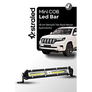 Ultra Ince Off Road Led Mini 182 Mm Cob 18w Led Bar Kamyon Iş Makinesi Arazi Aracı Çalışma Lambası