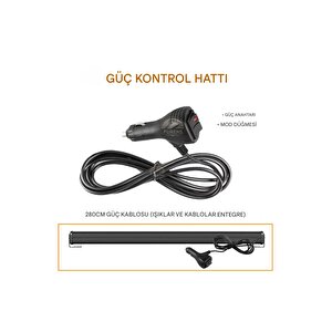Turuncu Tepe Çakar Bar Led 90cm 12-24v Off Road Çekici Traktör İkaz Lambası Çakar 17 Modlu