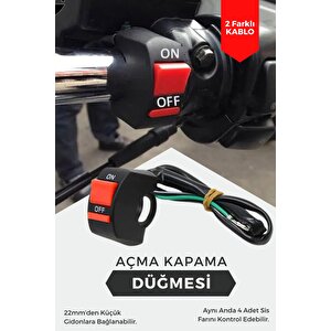 Atv Motosiklet Sis Farı Açma Kapama Gidon Düğmesi
