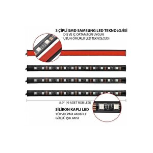 Araç Içi Ayak Altı Sese Duyarlı Rgb Şerit Led Aydınlatma 12 Led