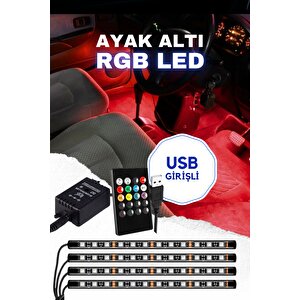 Usb Girişli Rgb Ayak Altı Led Sese Duyarlı Led Müziğe Duyarlı 12 Led