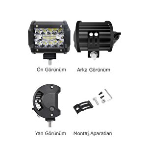 2 Adet 60watt Çalışma Lambası Kamyon Sis Farı Motosiklet Off-road Led Lamba