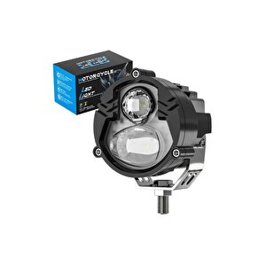 Motosiklet Led Sis Farı Metal Kasa Yüksek Güçlü Delici Spot Beyaz Sarı Çift Renk 1 Adet