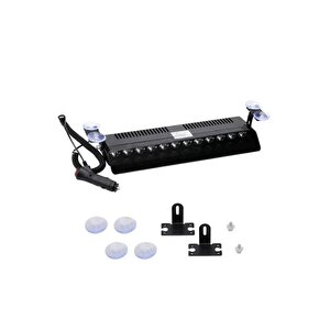 S12 Lamba Cam Içi Vantuzlu 12 Led Kırmızı Beyaz Mavi Çakmaklık Girişli 12 Mod