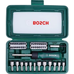 Bosch Darbeli Matkap 600 Watt 13mm + 46 Parça Vidalama Ucu Lokma Ucu Cırcır Tornavida Seti Cırcırlı