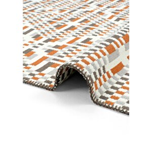 Cool Halı Lovely Turuncu Kilim Halı Çift Taraflı Makinede Yıkanabilir Banyo Mutfak Balkon Kilimi